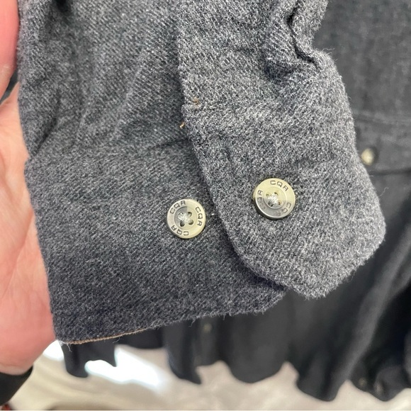 CQR men’s gray flannel button up long sleeve shirt XL cotton casual - Picture 3 of 6